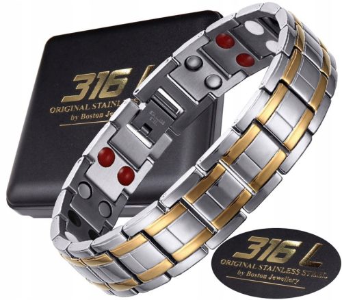 Elegantna magnetska muška narukvica od visokokvalitetne čelične kirurgije 316L Predstavljamo Vam prestižnu kolekciju muške magnetske narukvice visoke kvalitete 