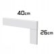 Bijela traka postolja za stepenice s preklopom 60x15mm 40x26cm lakirani MDF
