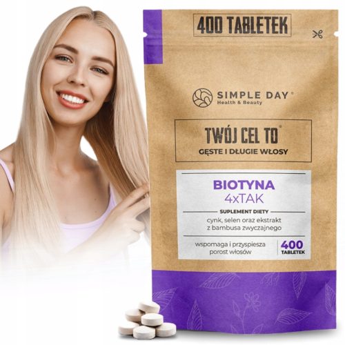 Biotin 4x 2,5mg za Lijepu Kožu, Kosu i Nokte s Prirodnim Silicijem - 400 Tableta