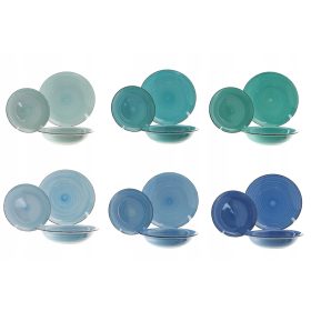   Plavi keramički set za jelo BLUE | Zestaw 18 tanjura za 6 osoba