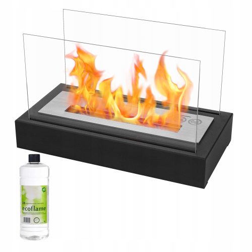 BIO KAMIN LATTE - Moderan samostojeći biokamin za terasu, crne boje, dimenzija 36 x 22 x 18 cm
