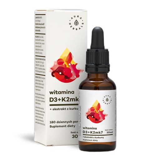 Vitamin D3 + K2mk7 s ekstraktom kurkume NovaSOL® - 900 kapi, 30 ml