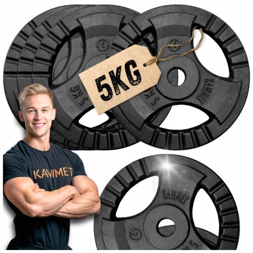 Set utega od lijevanog željeza za kućnu teretanu - 20 kg, kotačići za fitness 4x5 kg