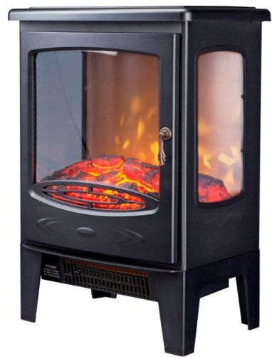 Električni kamin s 3D efektom plamena Ferretti Nora 1800 W crni 54 x 39 x 26 cm
