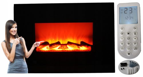 Električni kamin s funkcijom grijanja i LED svjetlima