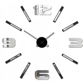 Newthetime-pl zidni sat, crna, srebrna, 90 cm