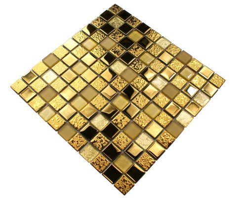 Englass stakleni mozaik 30 x 30 cm nijanse žute i zlatne boje