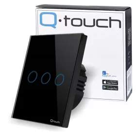 Q-Touch Trostruki LED Stakleni Prekidač za Svjetlo