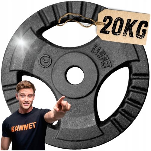 Opterećenje od lijevanog željeza 20 kg ploča za vježbanje KAWMET gym 30mm