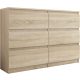  Mobene Moderna komoda 140 x 30 x 77 cm, mat sonoma hrast