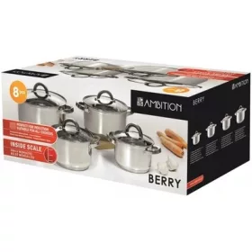 Set lonaca Ambition Berry, nehrđajući čelik, 8 kom.