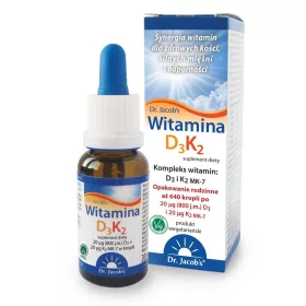   Witamina D3K2 MK-7 dr. Jacob's - Suplement w Kroplach dla Wegetarian