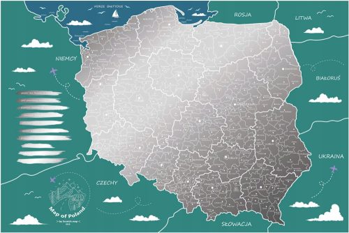  Greb karta Poljske Srebrni dar za putnika