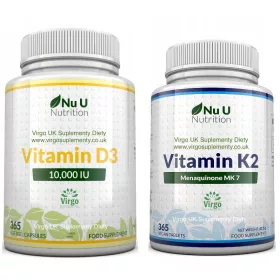   Nu U Kompletni godišnji paket vitamina D3 i K2 za vegetarijance i vegane