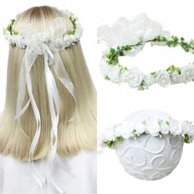 Bijeli vjenčić za prvu pričest s mašnicom