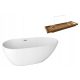 Samostojeća akrilna kada The North Bath Loki središnji odvod 130 x 70 cm + SCANDI drvena kada 75 x 23 cm