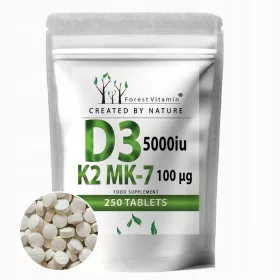   Dodatak prehrani Forest Vitamin® - Vitamin D3 5000 IU i K2 MK-7 100 µg, 250 tableta