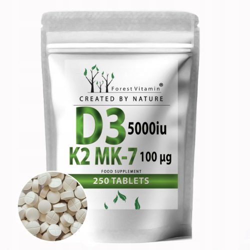 Dodatak prehrani Forest Vitamin® - Vitamin D3 5000 IU i K2 MK-7 100 µg, 250 tableta