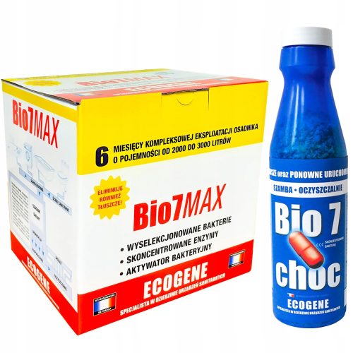 Ecogene Bio7 Max 1kg + Bio 7 Choc Bakterije BIO7 MAX 2u1 + STARTER za pročišćavanje otpadnih voda