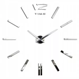 Srebrni zidni sat Time Nova, 130 cm