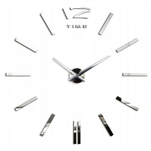 Srebrni zidni sat Time Nova, 130 cm