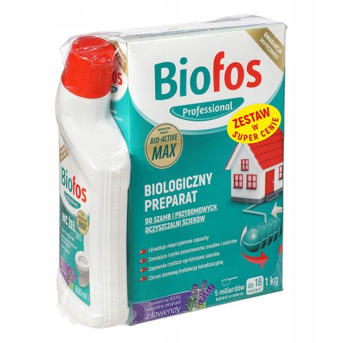 Prah za septičke jame Biofos Professional 1 kg + Eko WC gel