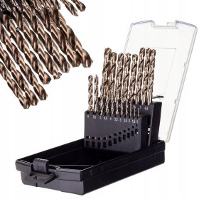 Zestaw kobaltowych svrdla za metal HSS-Co 1-10mm 19 kom.