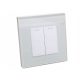 B-LINE Dvostruki prekidač Classic s staklom, bijeli BL-1000008