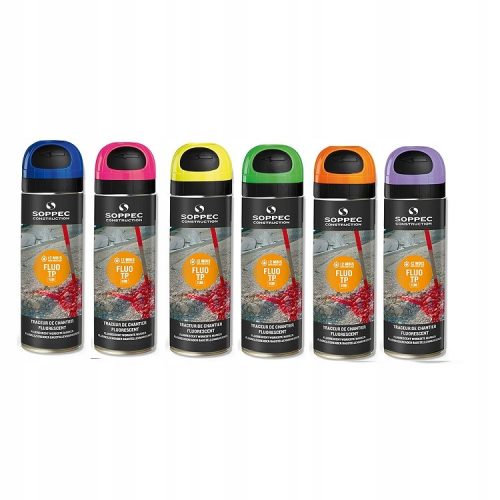 Soppec Geodetska Boja 500ml - Set od 12 Fluorescentnih Boja za Označavanje