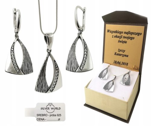 Nakit Set 925 Swarovski Kamena + Personalizirano Graviranje