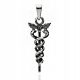 GEMMA TALISMAN ZMIJA AESCULAPE CADUCEUS SREBRO 925