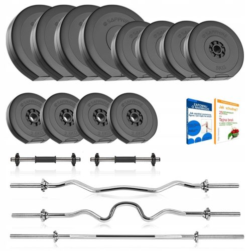 Set za teretanu Sapphire Solid 87kg sa 4 hvata bučica Griff