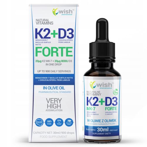 Naturalni vitamin K2 MK-7 + D3 Forte u kapima – 30ml za zdravlje kostiju i imunitet