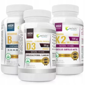   Komplet Vitamina B kompleks, Vitamina K2 MK-7 i Vitamina D3 2000IU - 100% Prirodne