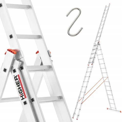 Više ljestve 11,54 m aluminijske 3 x 15 do 150 kg