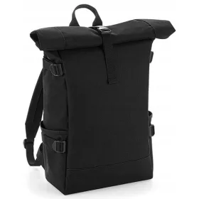   Crni Ruksak s Roll-Top Preklopom, Pogodan za Laptop do 17"