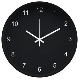 Zidni sat crni 25cm