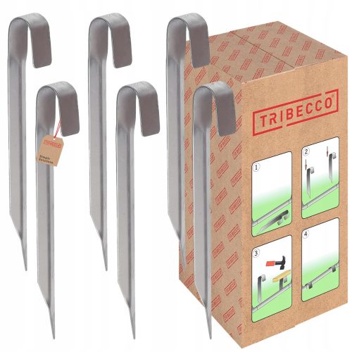 Kotve za trampolinu Tribecco KWT 02 3 mm srebrne, set od 6 komada