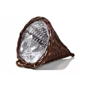   Viseća košara za cvijeće "Rog" od pletene trske za vrt - 26 x 31 x 40 cm