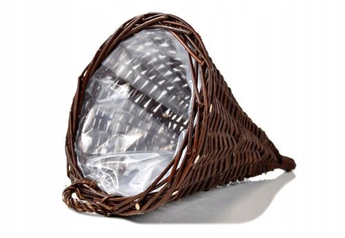 Viseća košara za cvijeće "Rog" od pletene trske za vrt - 26 x 31 x 40 cm