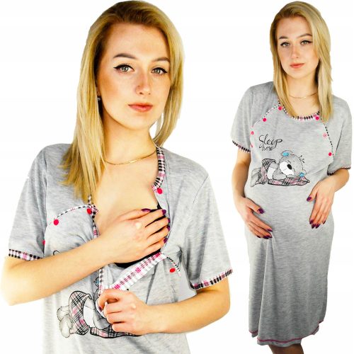 Evila-shop trudnička spavaćica za hranjenje XL siva