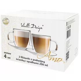   VIALLI DESIGN Luksuzne čaše za kavu i čaj 250 ml - Set od 2