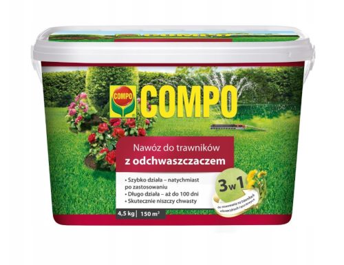 COMPO 3u1 Gnojivo za travnjake s Odstranjivačem Korova 4,5 kg