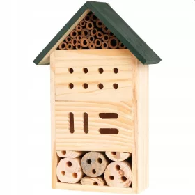 Drvena Kućica za Insekte s Hranilicom za Pčele 30cm