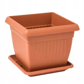    Boca saksija 37 cm x 37 x 30 cm, plastika, nijanse smeđe i bež boje
