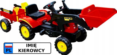Traktor za djecu na pedale s prikolicom i utovarivačem Agat 1005