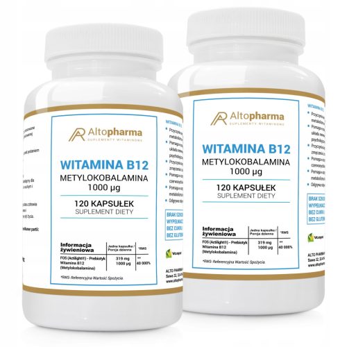 Altopharma® Vitamin B12 1000µg s L-leucinom i prebiotikom - Pakiranje 2x120 kapsula