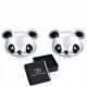 Srebrni Panda Naušnice od 925 Srebra s Emalijom