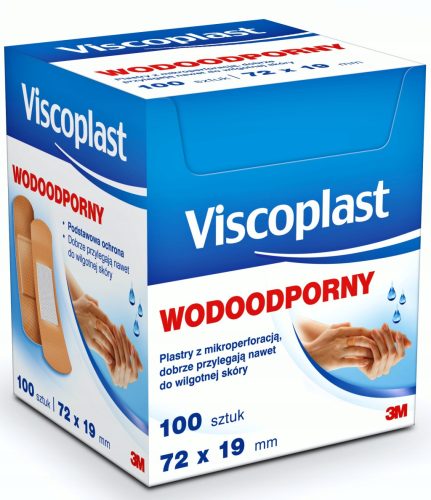 VISCOPLAST Vodootporni Flasteri, Set od 100 komada, 72x19 mm