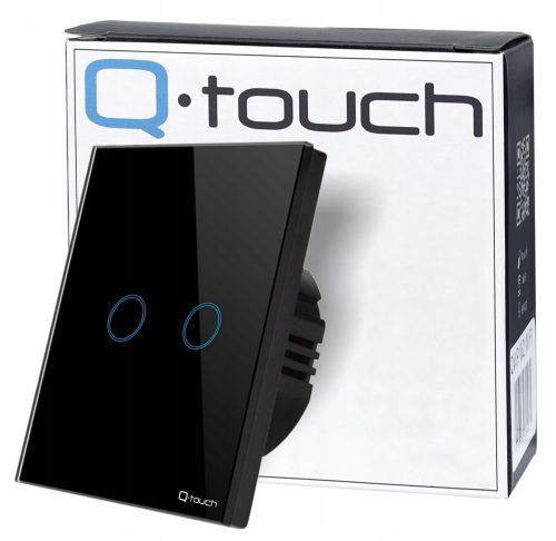 Adelid dvostruki prekidač na dodir crni QB.W2-TOUCH